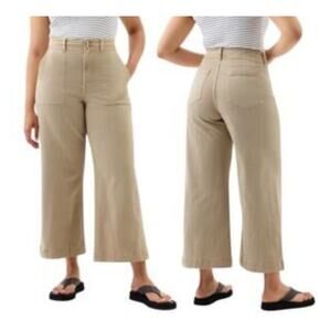 Gap High Rise Wide-Leg Crop Jeans Tan Size 8/29 Long NWT